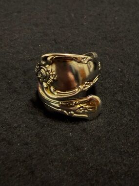 Oneida Silver Plated Floral Spoon Wrap Ring
